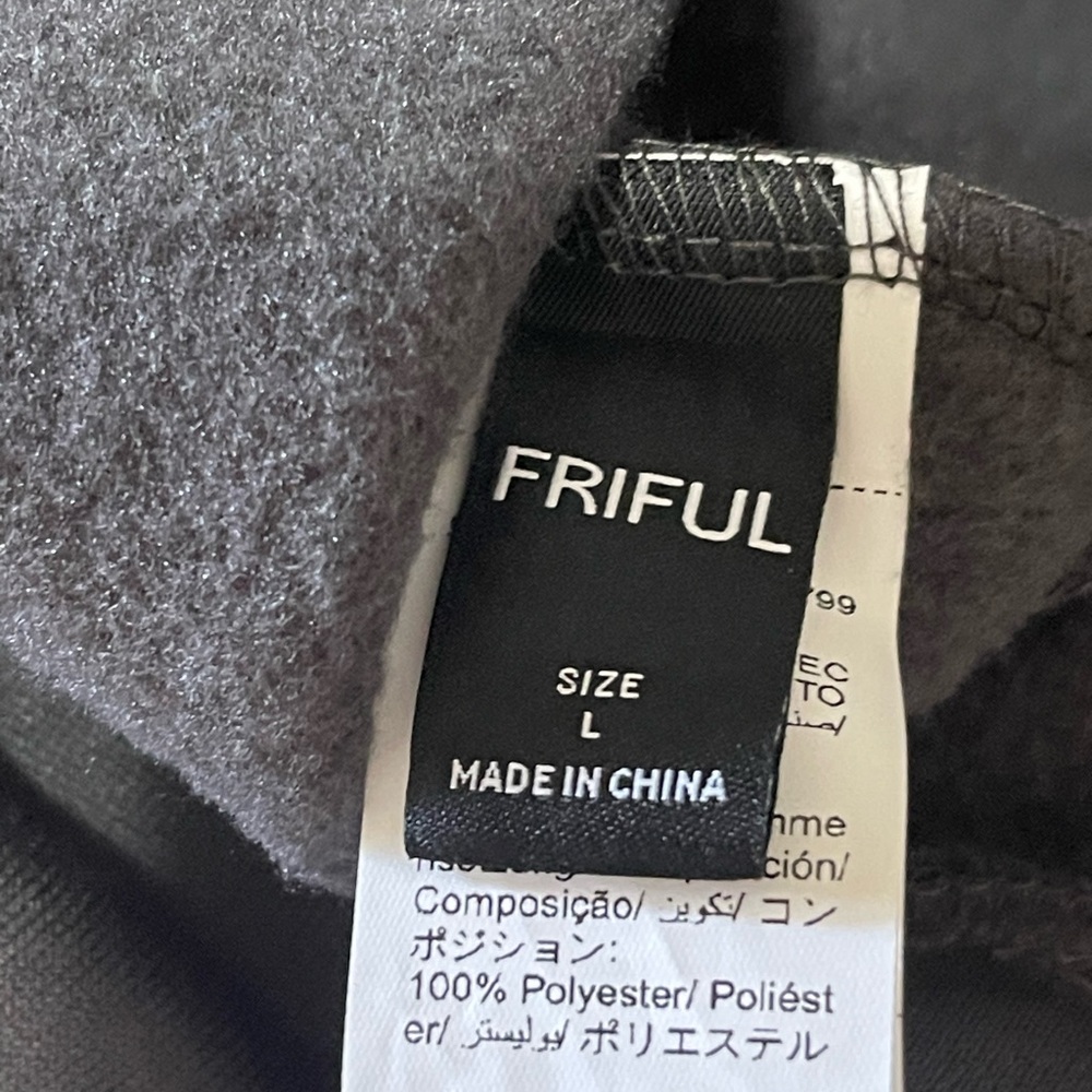 Gray Ruffled Shoulder Graphic Sweatshirt - Picture 4 of 5